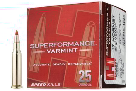 Hornady 17 Hornet 20 gr V-Max Superformance Varmint 25/Box