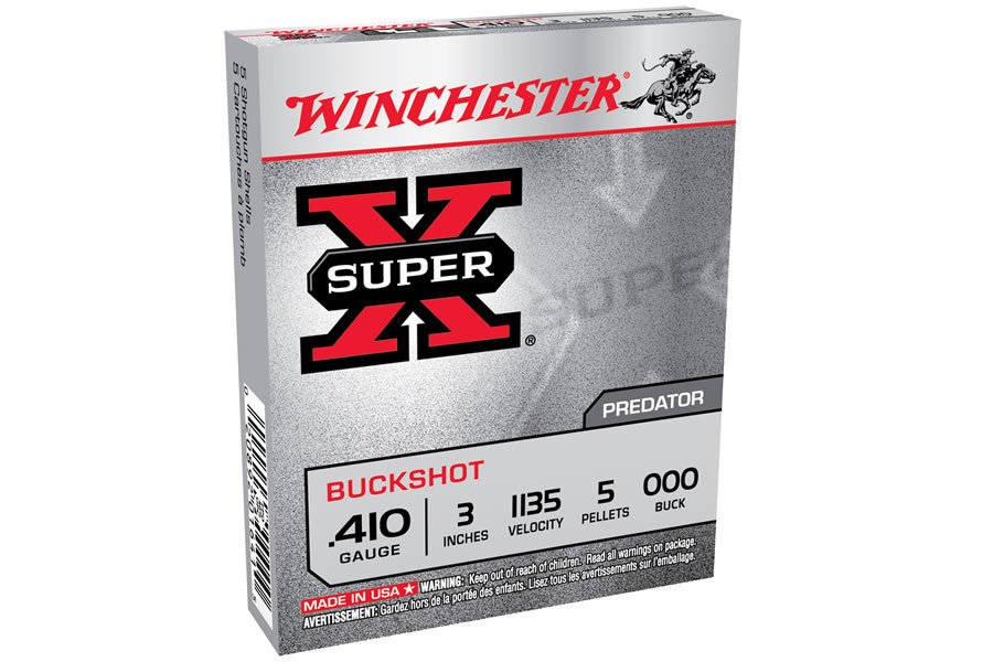 WINCHESTER AMMO 410 GA 3 IN 5 PELLETS 000 BUFFERED SHOT SUPER-X