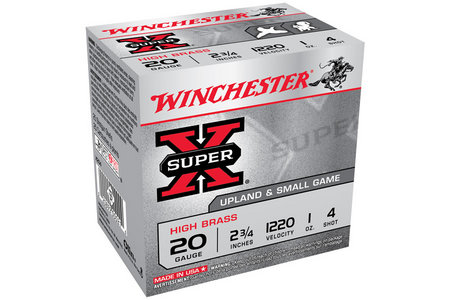 WINCHESTER AMMO 20 Gauge 2 3/4 in 1 oz #4 Shot Super X 25/Box