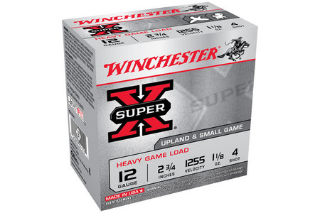 WINCHESTER AMMO 12 Ga 2 3/4 in 1 1/8 oz #4 Shot Super X 25/Box