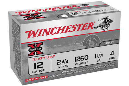 Winchester 12 Ga 2 3/4 in 1 1/2 oz #4 Shot Super X 10/Box