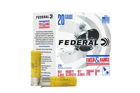 Federal 20 Ga Field and Range 2 3/4 7/8oz 8 Shot 25/Box exclusive deals