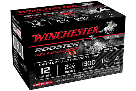 12 GA 2-3/4 IN 1-1/4 OZ SHOT-LOK W/ PLATED LEAD SHOT ROOSTER RX