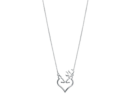 SILVER BUCK HEART NECKLACE