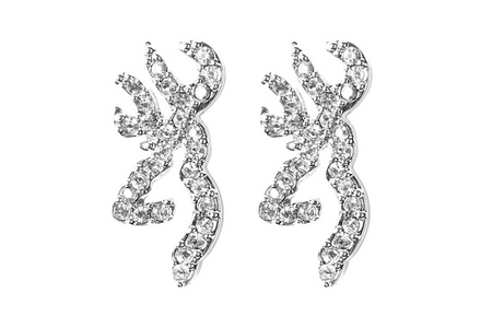 CLEAR BLING BUCKMARK EARRINGS