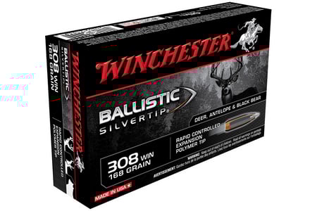 Winchester 308 Win 168 gr Polymer Tip Ballistic Silvertip 20/Box