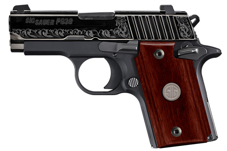 SIG SAUER P938 Engraved Rosewood 9mm Luger Carry Conceal Pistol