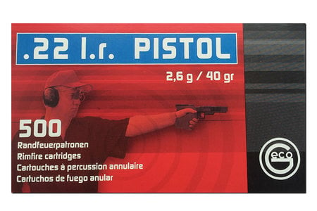 GECO 22LR 40 gr Lead Round Nose Pistol 500 Round Brick