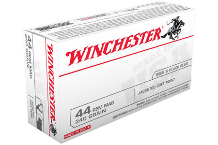 WINCHESTER AMMO 44 Rem Mag 240 gr Jacketed Soft Point 50/Box