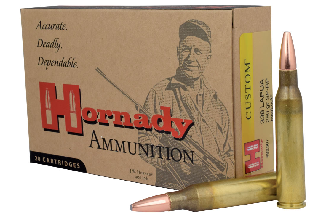 HORNADY 338 LAPUA 250 GR INTERLOCK SP CUSTOM