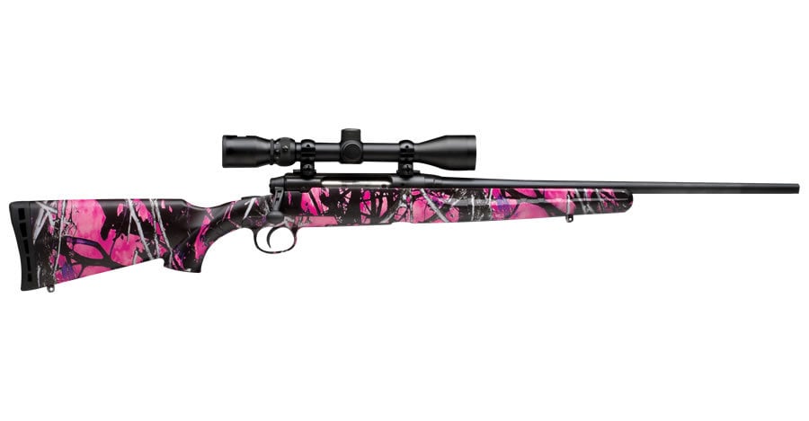 Savage Axis XP Youth 243 Rem Bolt Action Rifle with Muddy Girl Stock and Scope