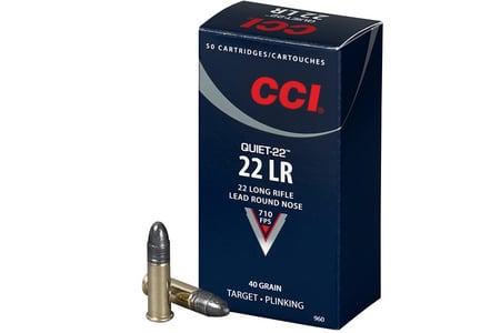 CCI AMMUNITION 22LR 40 gr LRN Quiet-22 500 Round Brick