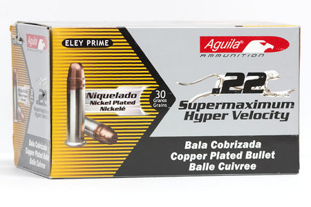AGUILA 22LR 30 gr Copper Plated HP Supermaximum Hyper Velocity 50/Box