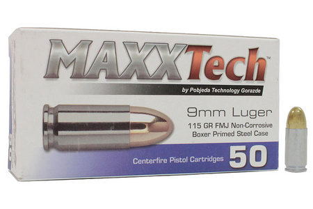 TULA AMMO 9mm Luger 115 gr FMJ Steel Case Target Ammo 50/Box