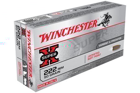 Winchester 222 Rem 50 Gr Jacketed Soft-Point Super-X 20/Box 