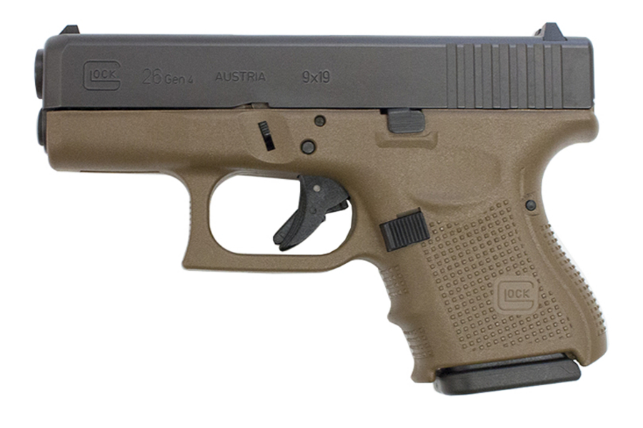 GLOCK 26 9MM FLAT DARK EARTH PISTOL (GEN4)