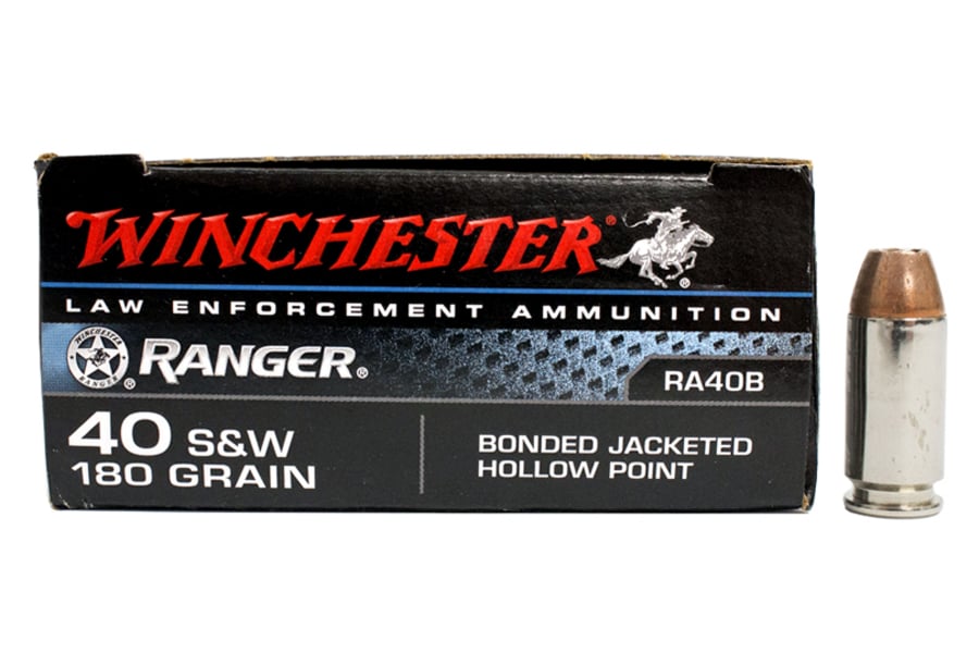 Winchester 40 S&W 180 gr Bonded JHP Police Trade Ammo 50/Box