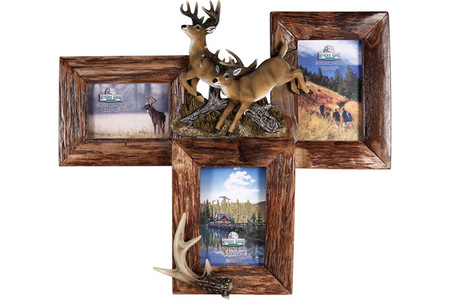 3 PICTURE DEER FIRWOOD FRAME