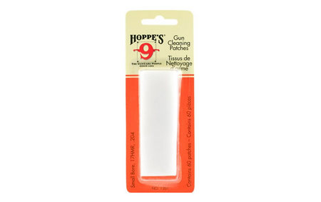 HOPPES Small Bore Cleaning Patches for .17 HMR and .204 Caliber (60 Pack)