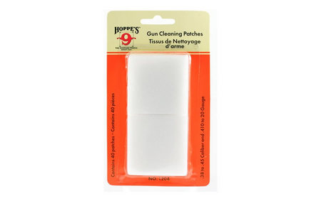 HOPPES Cleaning Patches for .38 to .45 Caliber (40 Pack)