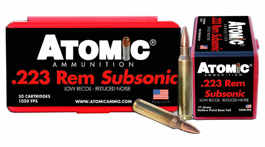 ATOMIC AMMUNTION 223 REM 77 GR HPBT SUBSONIC  