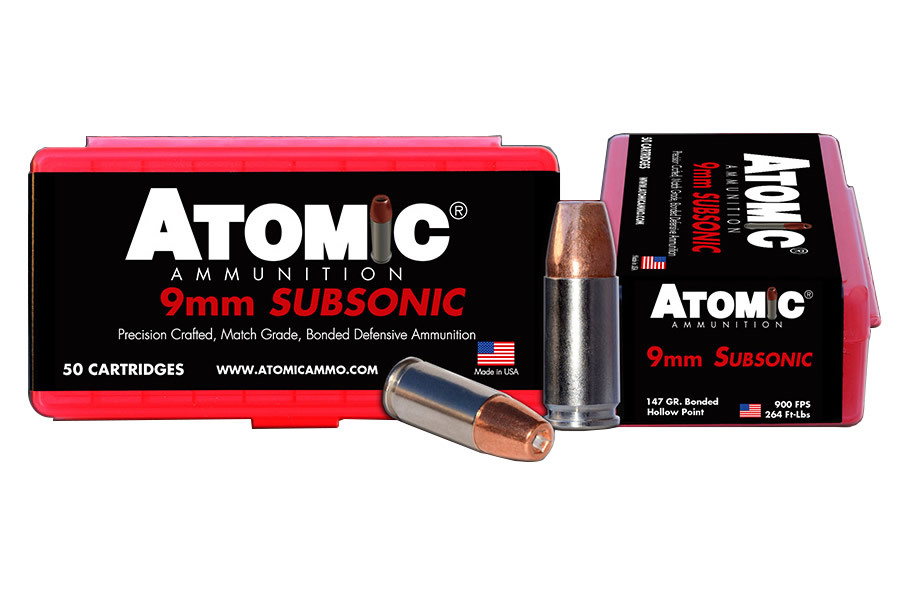 Atomic Ammuntion 9mm 147 gr Subsonic Bonded Match HP 50/Box