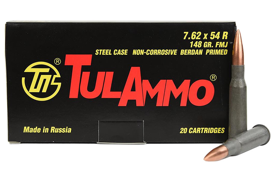 TULA AMMO 7.62X54R 148 GR FMJ STEEL CASE