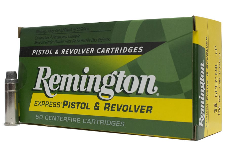 Remington 38 Special +P 158 gr LHP Express Revolver Trade Ammo 50/Box