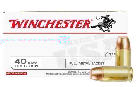 WINCHESTER AMMO 40SW 165 gr FMJ Police Trade-in Ammo 50/Box
