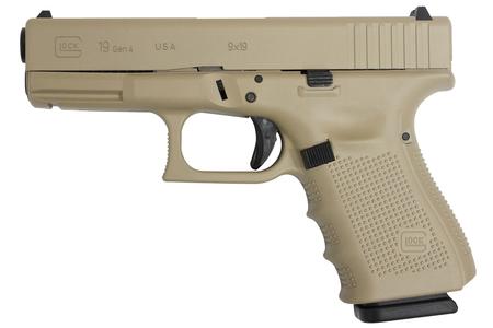 GLOCK 19 Gen4 9mm 15-Round Pistol with Desert Sand Cerakote Finish (Made in USA)