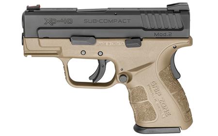 SPRINGFIELD XD Mod.2 40SW Sub Compact Flat Dark Earth (FDE) with GripZone (Compliant)