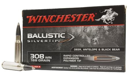 Winchester 308 Win 168 gr Polymer Tip Ballistic Silvertip Police Trade 20/Box