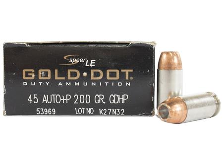 SPEER AMMUNITION 45 ACP +P 200 gr HP Gold Dot Trade Ammo 50/Box