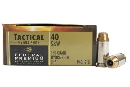 FEDERAL AMMUNITION 40SW 180 gr Hydra-Shok JHP Tactical Trade Ammo 50/Box