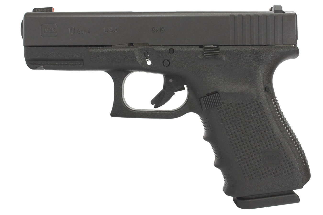 Glock 19 Gen4 ProGlo 9mm 15-Round Pistol with Front Night Sight (Made in USA)