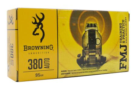 BROWNING AMMUNITION 380 Auto 95 gr FMJ Training and Practice 50/Box