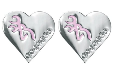 EARRINGS PINK BLING HEART