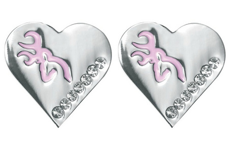 EARRINGS PINK BLING HEART
