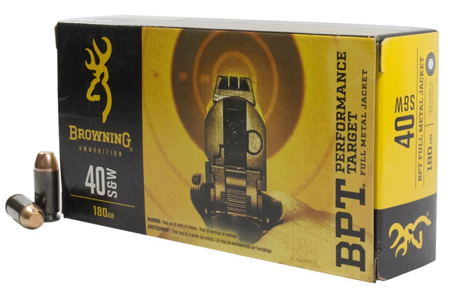 BROWNING AMMUNITION 40 SW 180 GR FMJ BPT PERFORMANCE TARGET