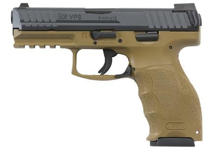 H  K VP9 9mm Flat Dark Earth (FDE) Striker-Fired Pistol with Night Sights