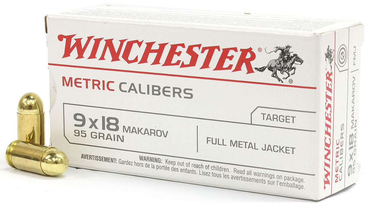 WINCHESTER AMMO 9X18 MAKAROV 95 GR FMJ