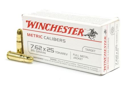 WINCHESTER AMMO 7.62x25 Tokarev 85 gr FMJ 50/Box