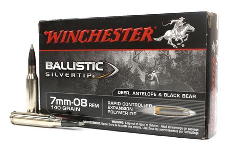 WINCHESTER AMMO 7mm-08 Rem 140 gr Polymer Tip Ballistic Silvertip 20/Box