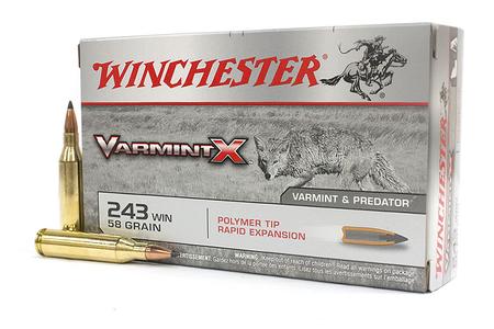 WINCHESTER AMMO 243 Win 58 gr Polymer Tip Varmint X 20/Box