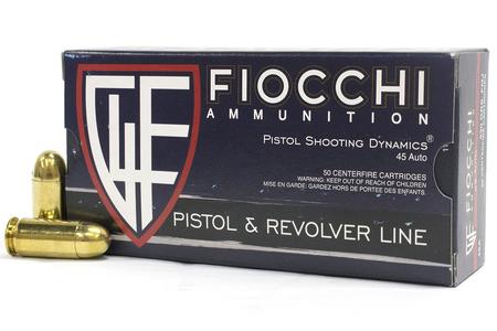 FIOCCHI 45 Auto 230 gr FMJ Pistol and Revolver 50/Box