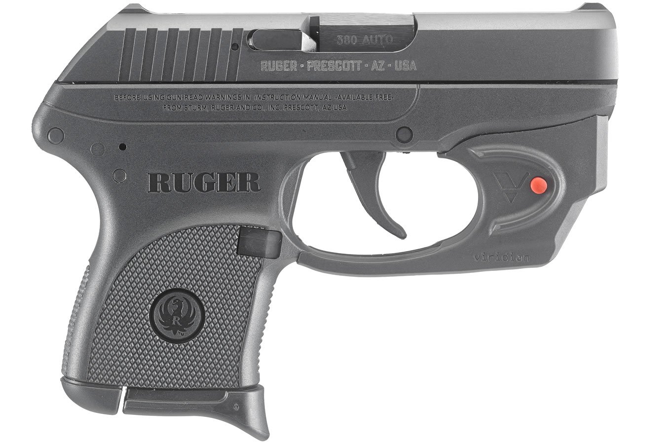 RUGER LCP 380 AUTO W/ VIRIDIAN E-SERIES LASER