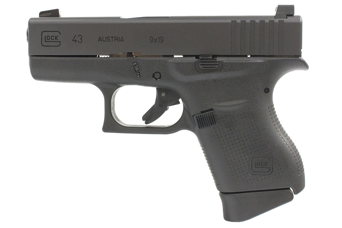Glock 43 9mm Single Stack Pistol with Dead Ringer Night Sights