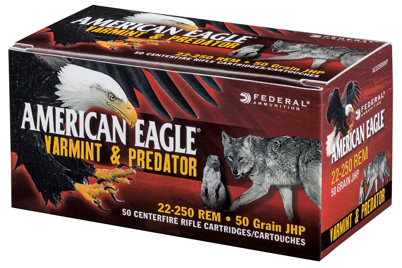 FEDERAL AMMUNITION 22-250 REM 50 GR JHP VARMINT/PREDATOR