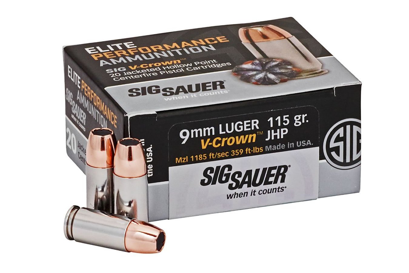 SIG SAUER 9MM 115 GR ELITE V-CROWN JHP