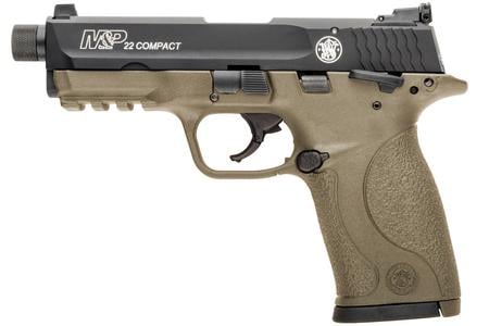 SMITH AND WESSON MP22 Compact 22LR Flat Dark Earth (FDE) Suppressor Ready